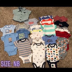 SOLD-Bundle of boy NB onesies